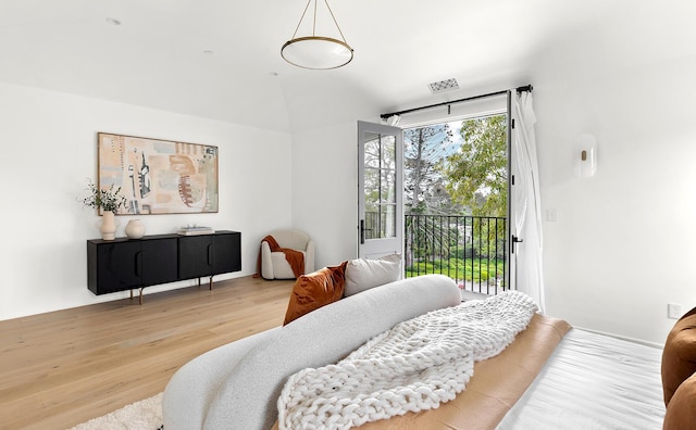 interior space with hardwood / wood-style floors