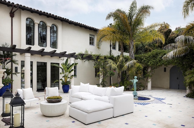 view of patio featuring outdoor lounge area