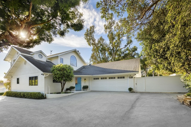 view of front property with a garage