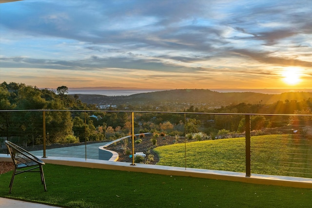 balcony with a mountain view