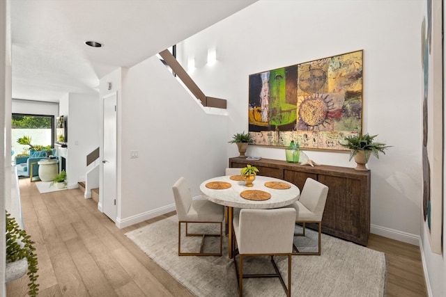 dining area featuring light hardwood / wood-style floors