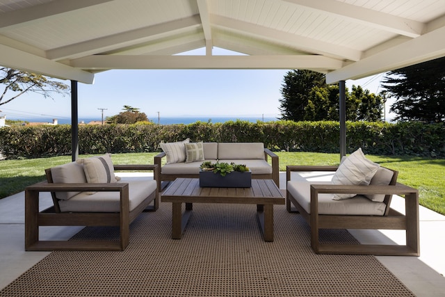 view of patio with an outdoor hangout area