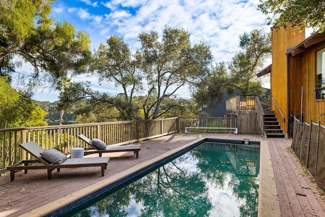 view of pool featuring a deck