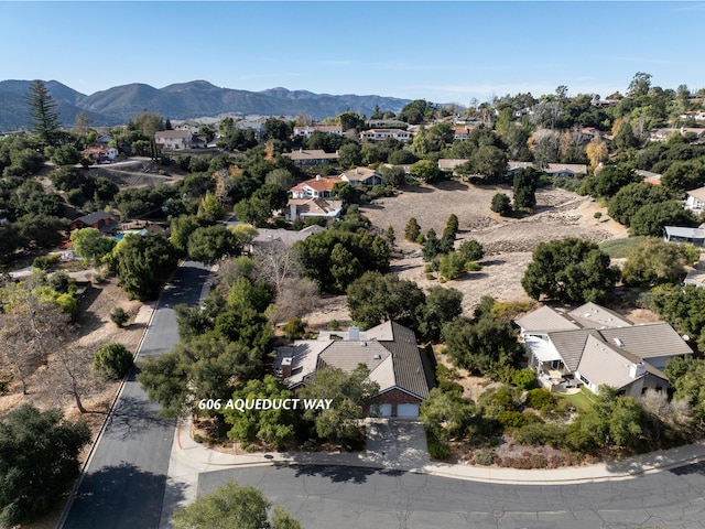 aerial view featuring a mountain view