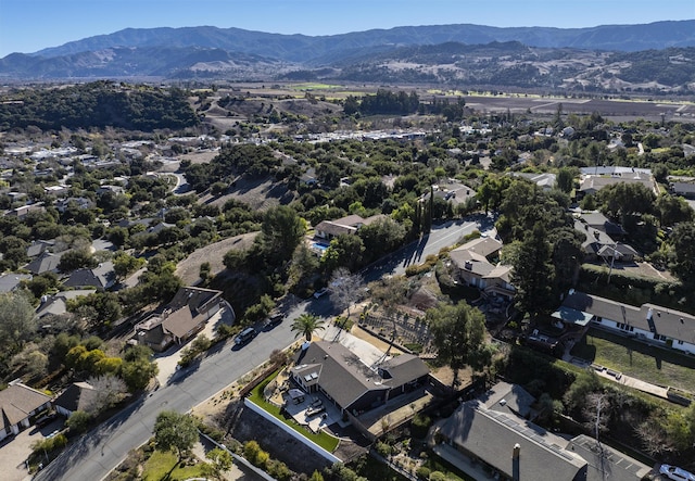 aerial view featuring a mountain view