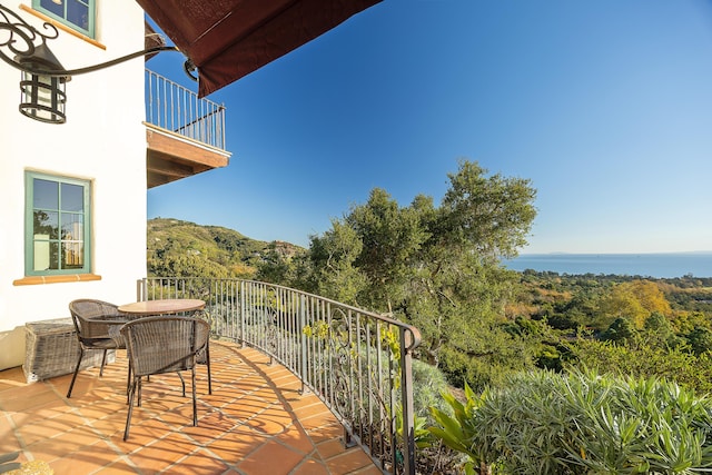 balcony with a water view