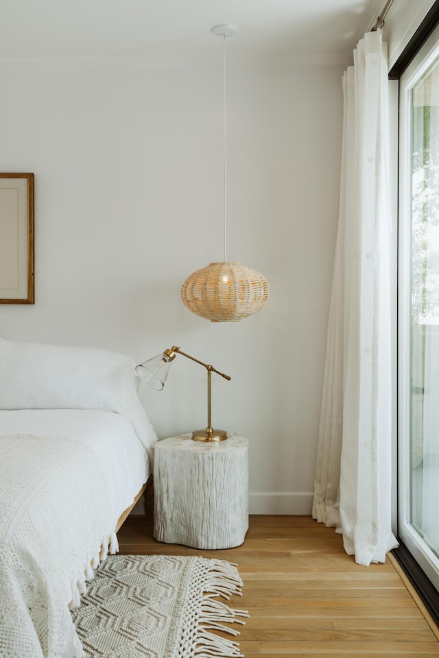 bedroom featuring light wood-type flooring