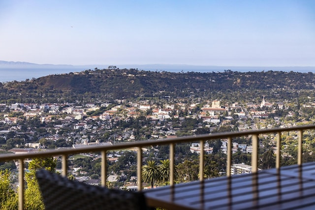 balcony featuring a mountain view