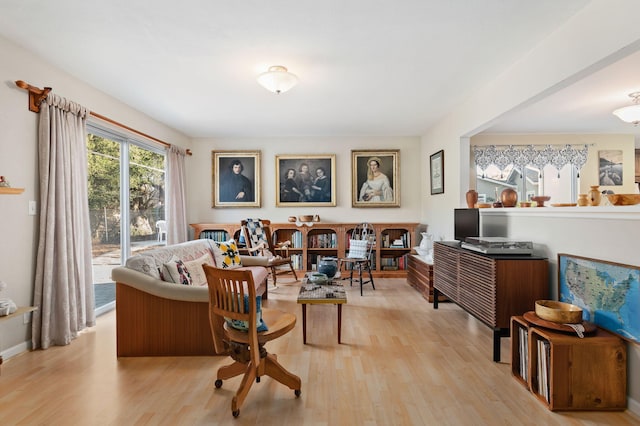 interior space featuring light wood-type flooring