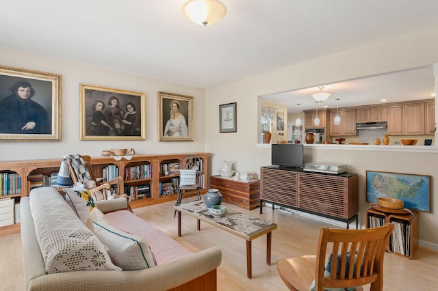 living room featuring light hardwood / wood-style flooring