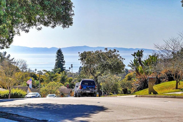 view of road with a mountain view