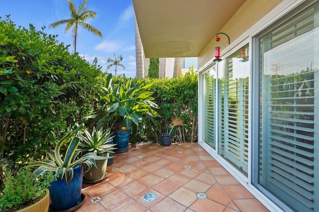 balcony with a patio