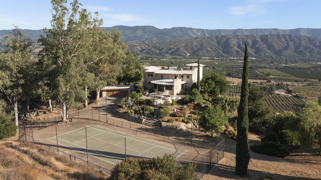 exterior space featuring a mountain view