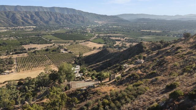 view of mountain feature featuring a rural view