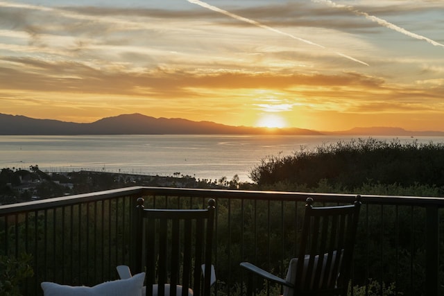 property view of water featuring a mountain view