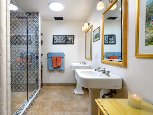 bathroom featuring an enclosed shower