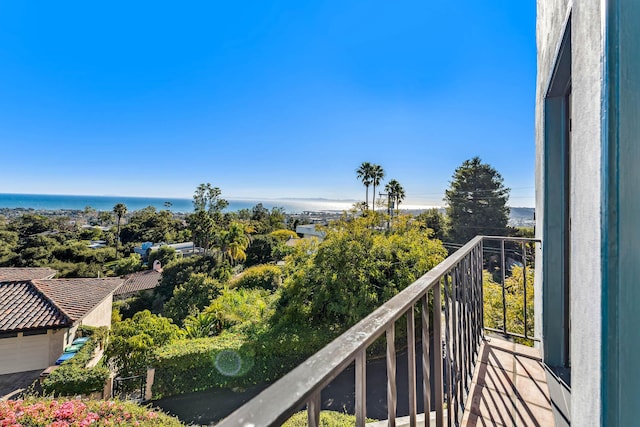 balcony with a water view