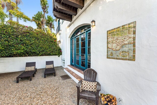 view of patio / terrace featuring french doors