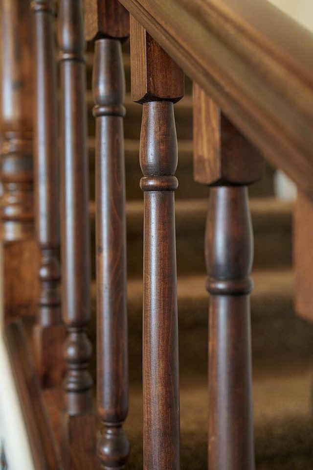 interior details featuring log walls