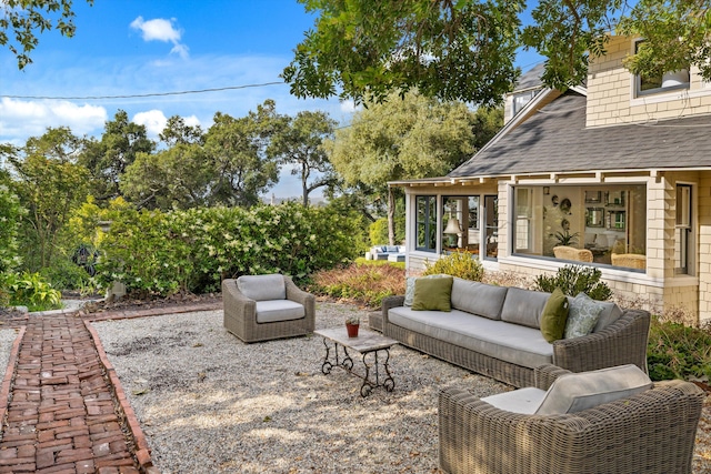 view of patio featuring an outdoor hangout area