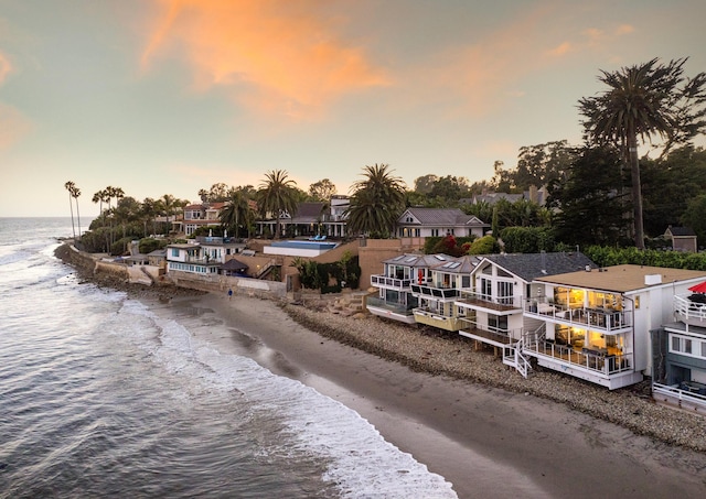 1508 Miramar, Santa Barbara, CA 93108 - aerial view at dusk with a beach view and a water view