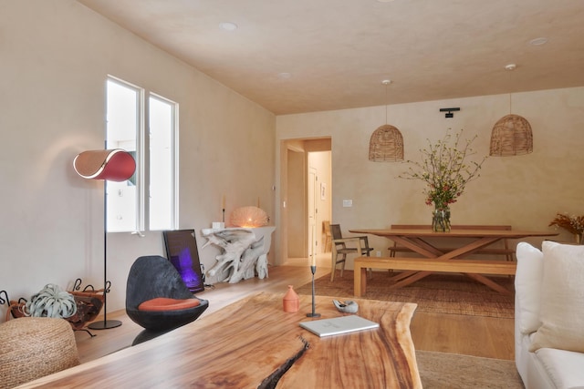 dining space featuring light hardwood / wood-style floors and a healthy amount of sunlight