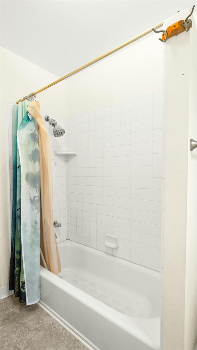 bathroom featuring shower / bath combination with curtain