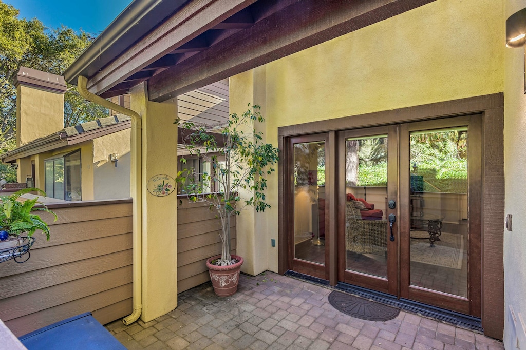 view of exterior entry with french doors