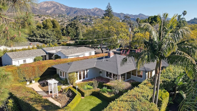 aerial view featuring a mountain view