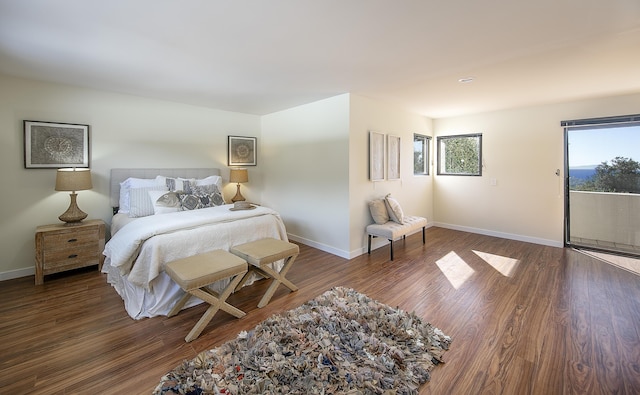 bedroom featuring dark wood-type flooring