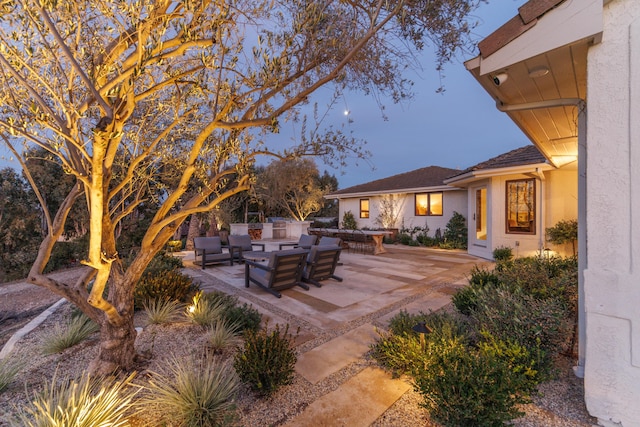 view of patio / terrace featuring an outdoor living space