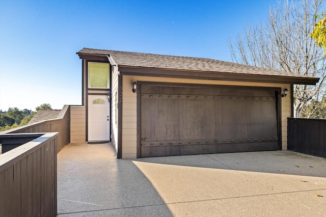 view of garage