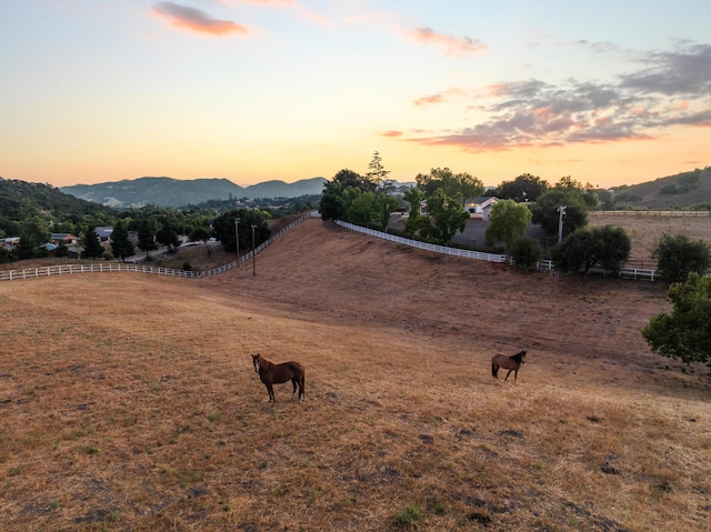 mountain view with a rural view