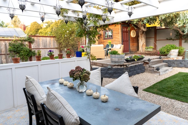 view of patio with a pergola