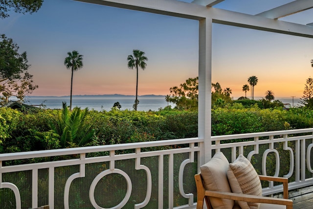 balcony with a water view