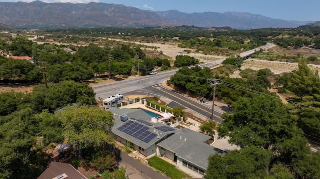 aerial view featuring a mountain view