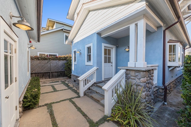 view of doorway to property