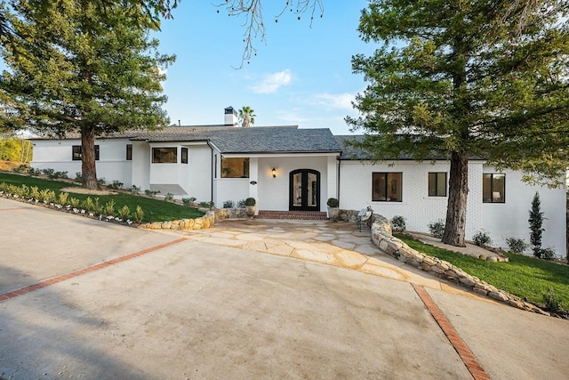 view of front of property featuring french doors