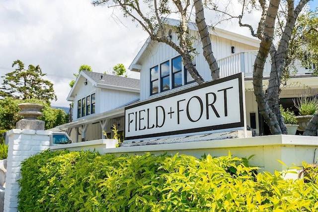 view of community sign