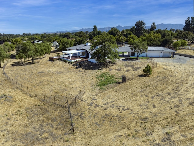 aerial view with a rural view and a mountain view