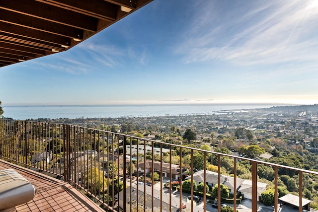 balcony with a water view