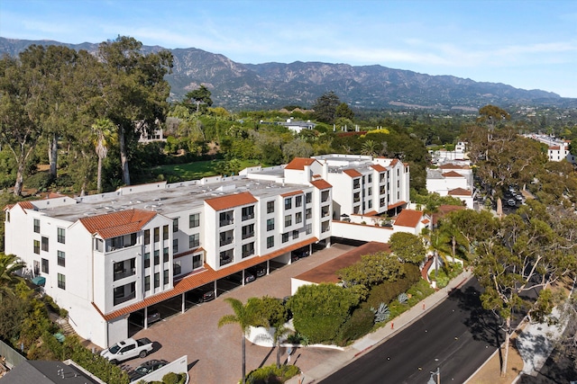 aerial view featuring a mountain view