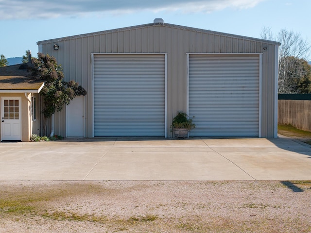 view of garage