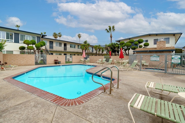 view of pool with a patio area