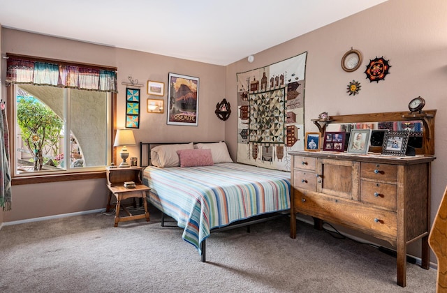 bedroom with carpet floors