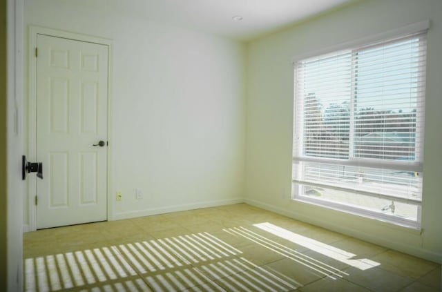 view of spare room