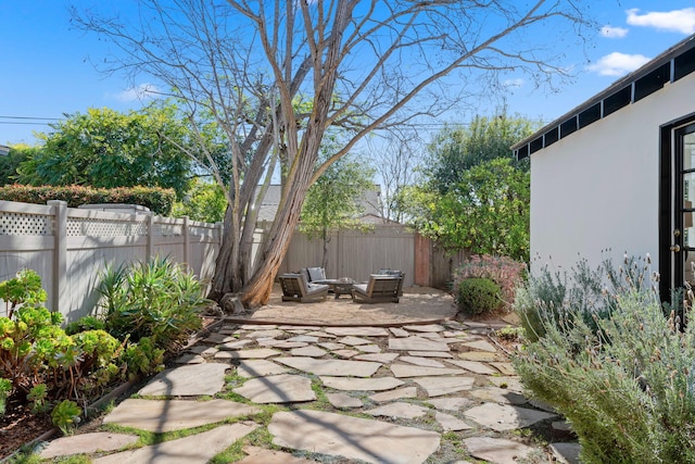 view of patio / terrace with an outdoor living space