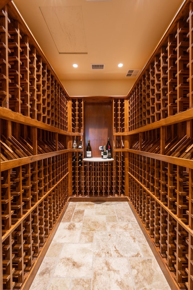 view of wine cellar