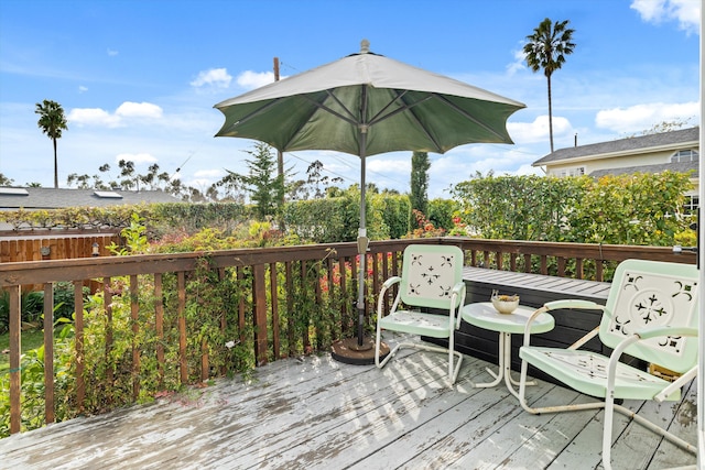 view of wooden deck