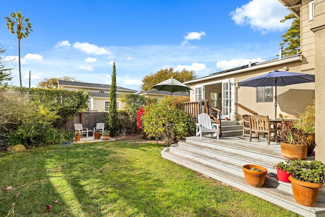 view of yard featuring a deck